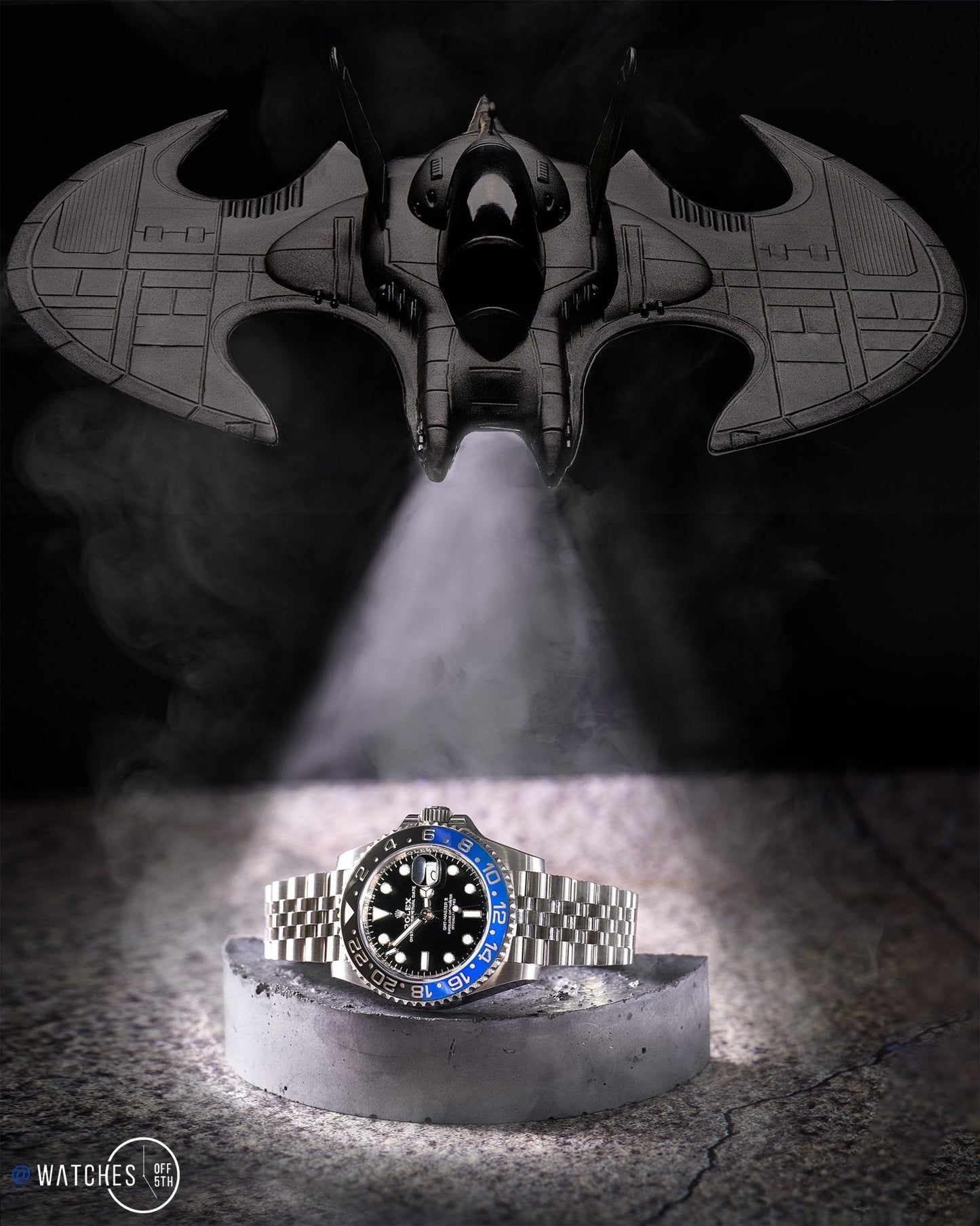 Rolex GMT-Master II "Batgirl" Stainless Steel Black and Blue Cerachrom Jubilee (Ref# 126710BLNR)