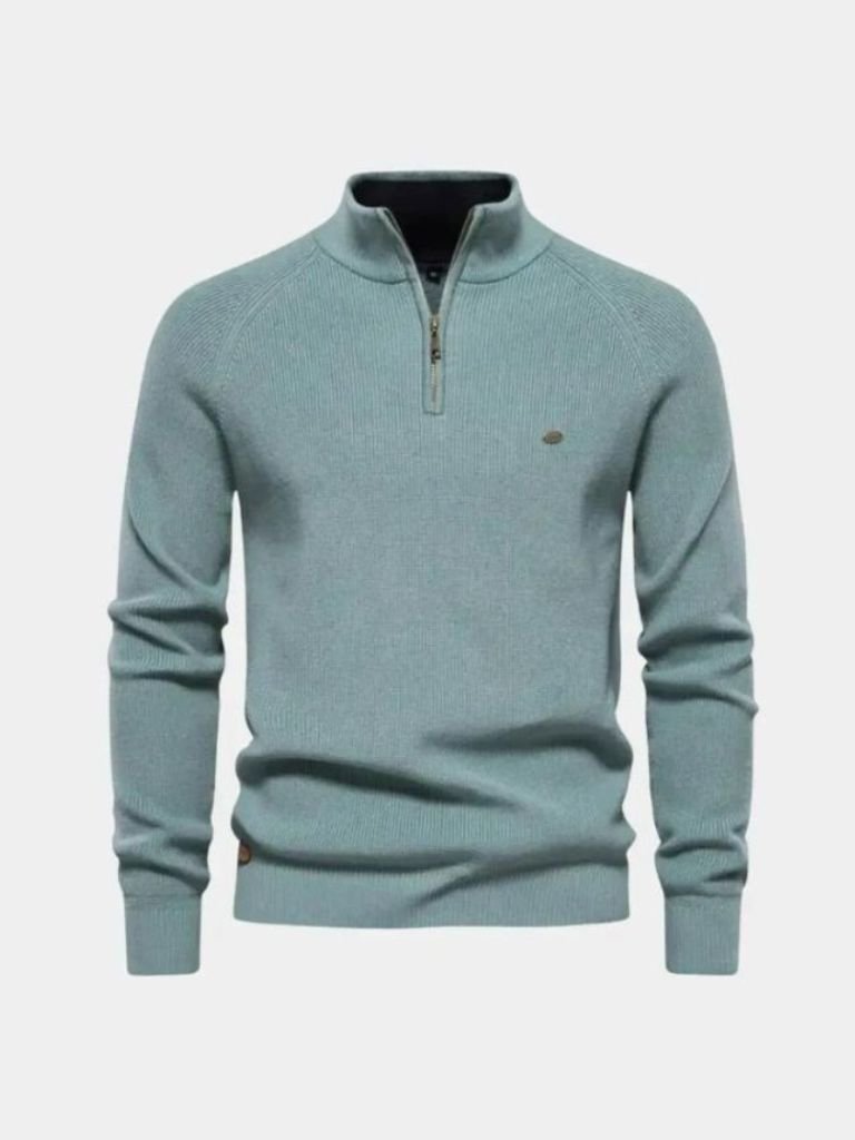 Elegant Quarter Zip Sweater - Cross & Crown