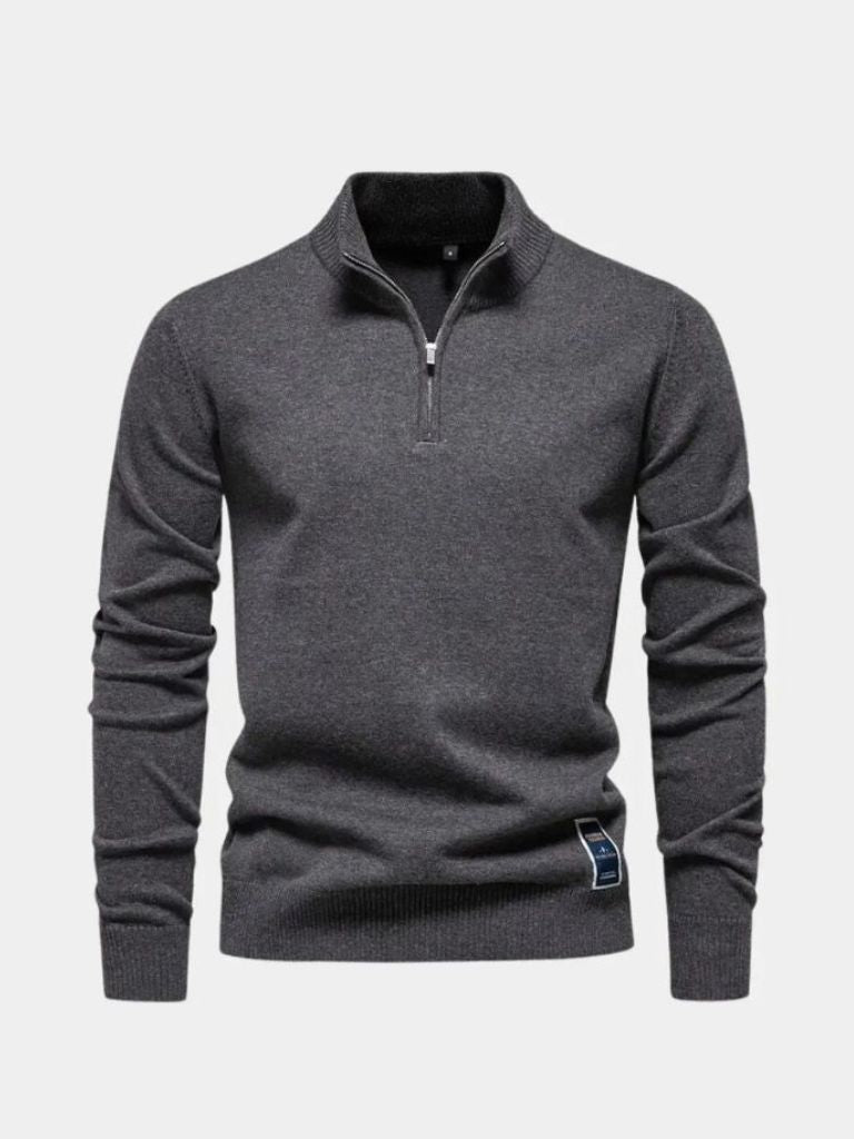Essential Quarter-Zip Jumper Sweater - Cross & Crown