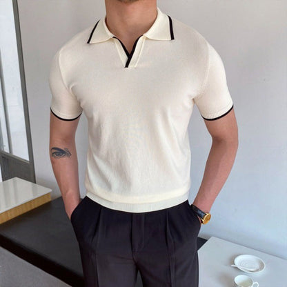 OLD MONEY V Collar Polo Shirt