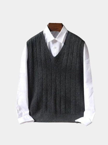 100% Merino Wool Pullover Sweater Vest - Cross & Crown