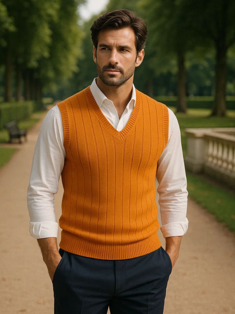 100% Merino Wool Pullover Sweater Vest - Cross & Crown