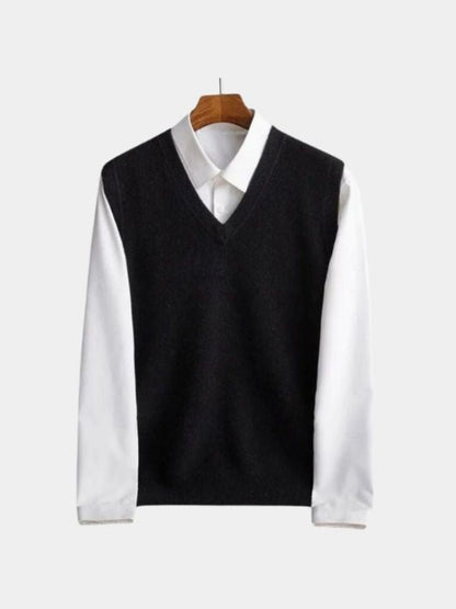 100% Merino Wool Sweater Vest - Cross & Crown