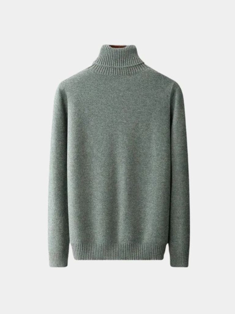 100% Merino Wool Turtleneck Sweater - Cross & Crown