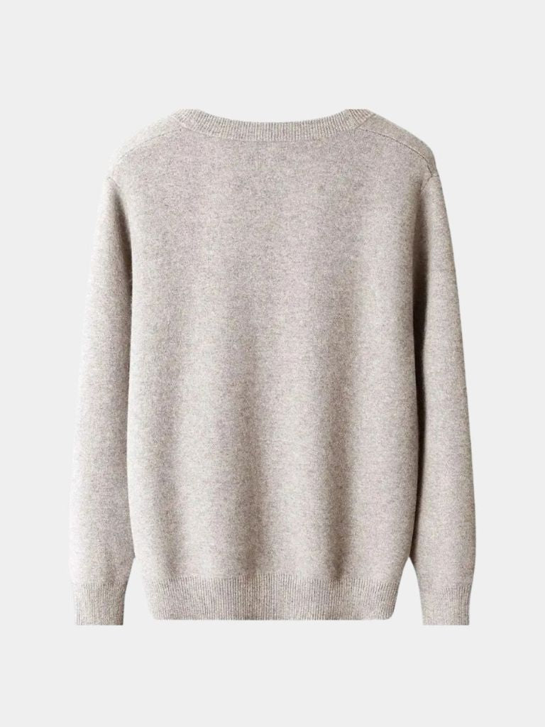 100% Merino Wool V Neck Knitwear Cardigan Sweater - Cross & Crown