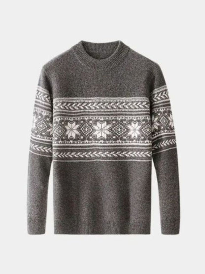 100% Wool Fair Isle Pullover Sweater Jumper - Cross & Crown