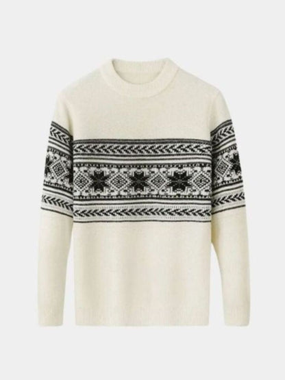 100% Wool Fair Isle Pullover Sweater Jumper - Cross & Crown