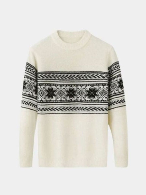 100% Wool Fair Isle Pullover Sweater Jumper - Cross & Crown