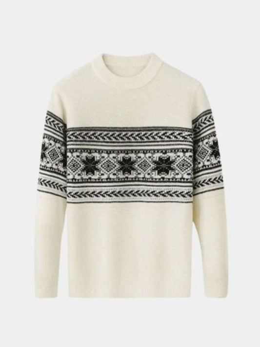 100% Wool Fair Isle Pullover Sweater Jumper - Cross & Crown