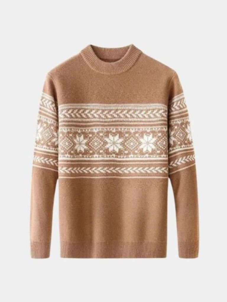 100% Wool Fair Isle Pullover Sweater Jumper - Cross & Crown