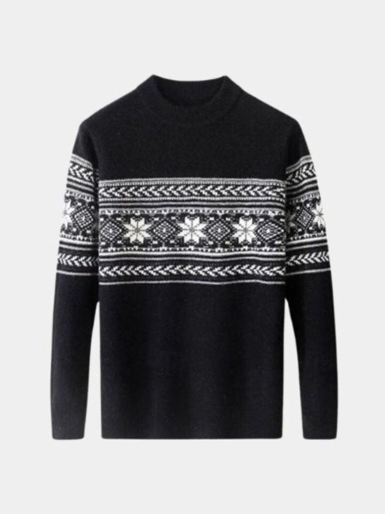 100% Wool Fair Isle Pullover Sweater Jumper - Cross & Crown