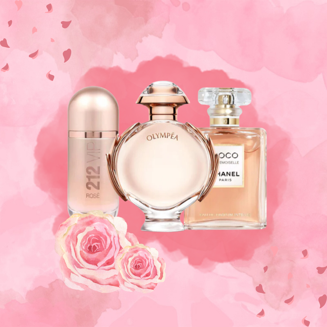 3 Parfüms Carolina Herrera 212 VIP ROSÉ, Paco Rabanne OLYMPÉA und Chanel COCO MADEMOISELLE (Eau de Parfum) – 100 ml