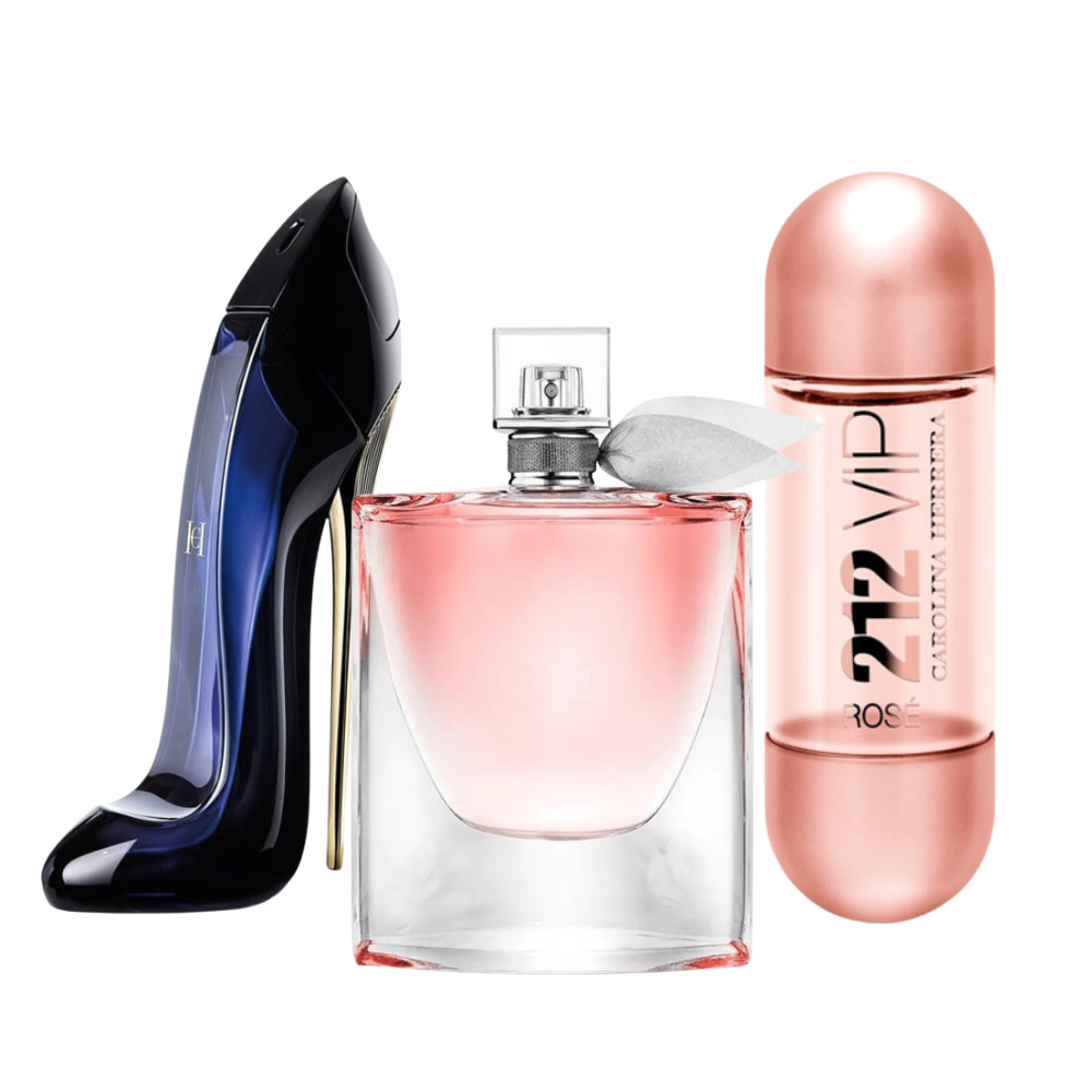3 Parfüms Carolina Herrera GOOD GIRL, Lancôme LA VIE EST BELLE und Carolina Herrera 212 VIP ROSÉ (Eau de Parfum) – 100 ml