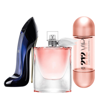 3 Parfüms Carolina Herrera GOOD GIRL, Lancôme LA VIE EST BELLE und Carolina Herrera 212 VIP ROSÉ (Eau de Parfum) – 100 ml