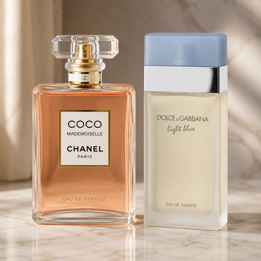 2 Parfums CHANEL COCO MADEMOISELLE EAU DE PARFUM 100ML et Dolce & Gabbana Light Blue Eau de Toilette Women's Perfume Spray 100ml