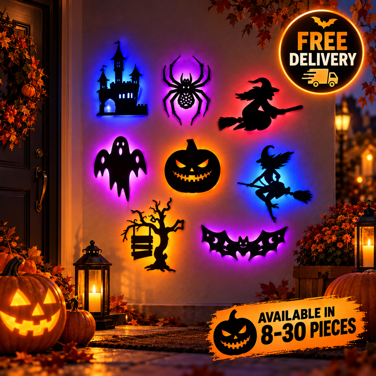 Halloween LED Silhouette Wall Lights