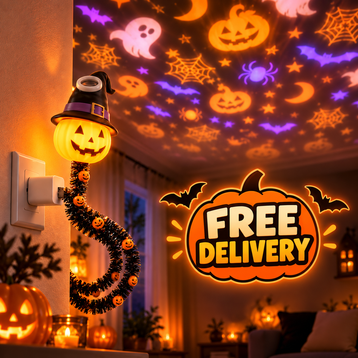Halloween Pumpkin Projector Light