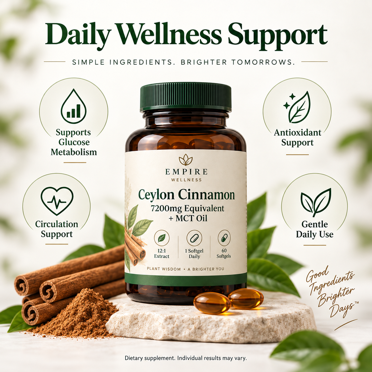 Ceylon Cinnamon 7200mg Equivalent + MCT Oil
