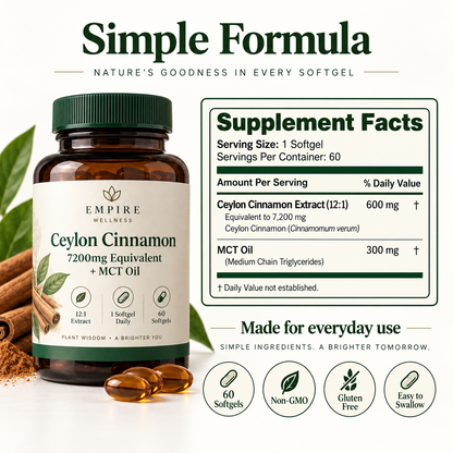 Ceylon Cinnamon 7200mg Equivalent + MCT Oil