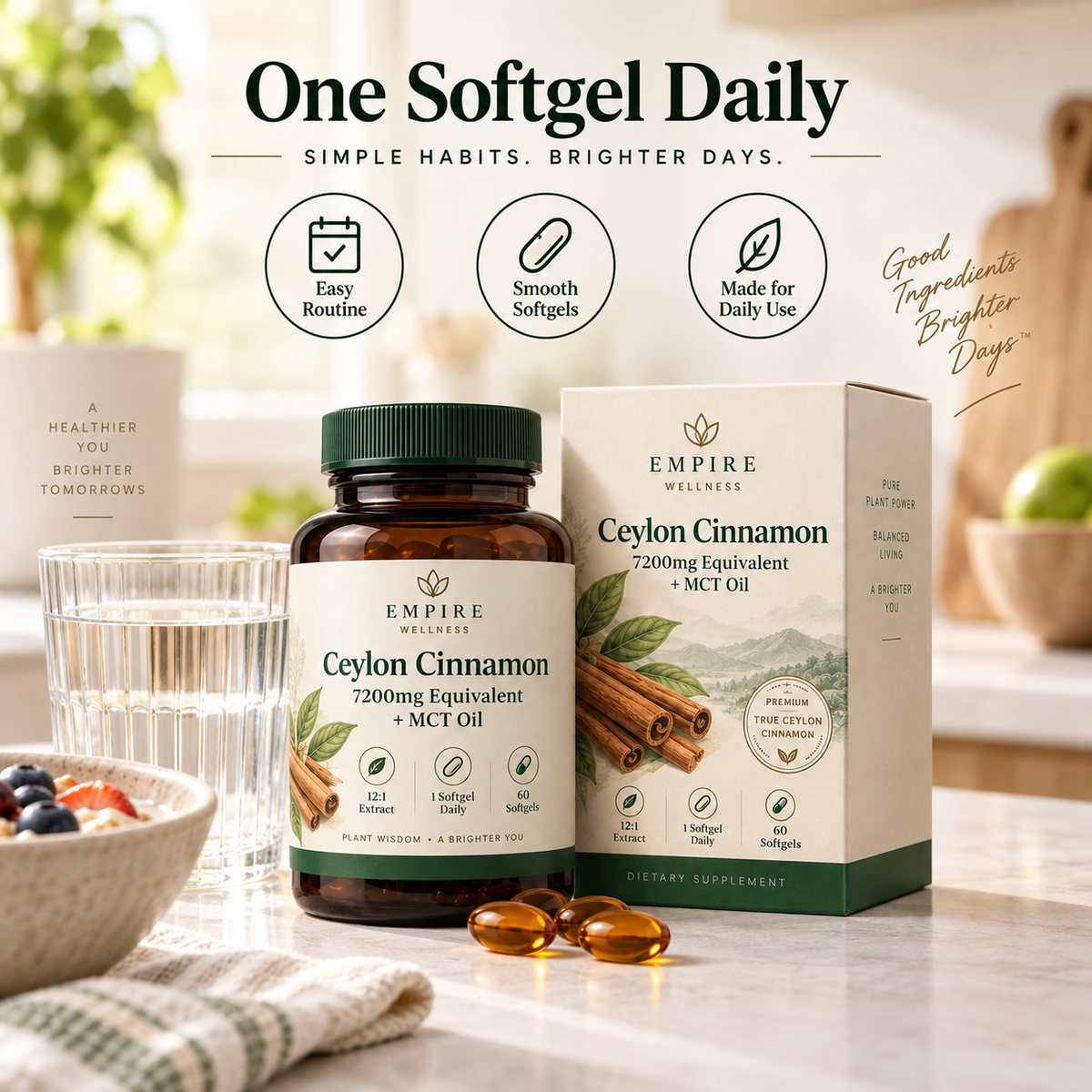 Ceylon Cinnamon 7200mg Equivalent + MCT Oil