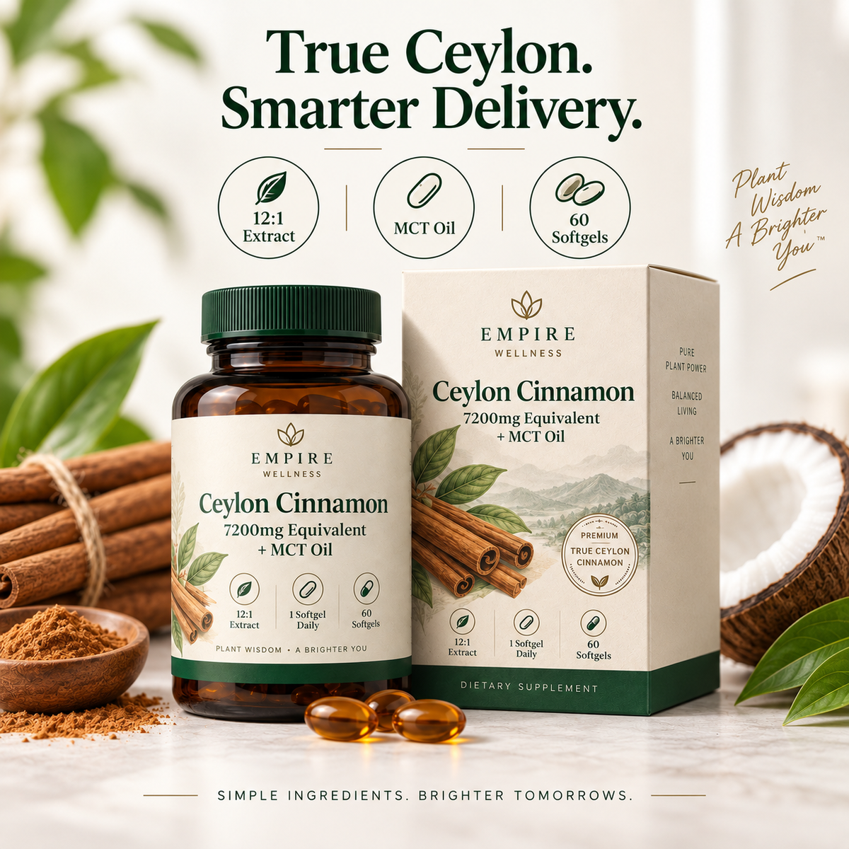 Ceylon Cinnamon 7200mg Equivalent + MCT Oil