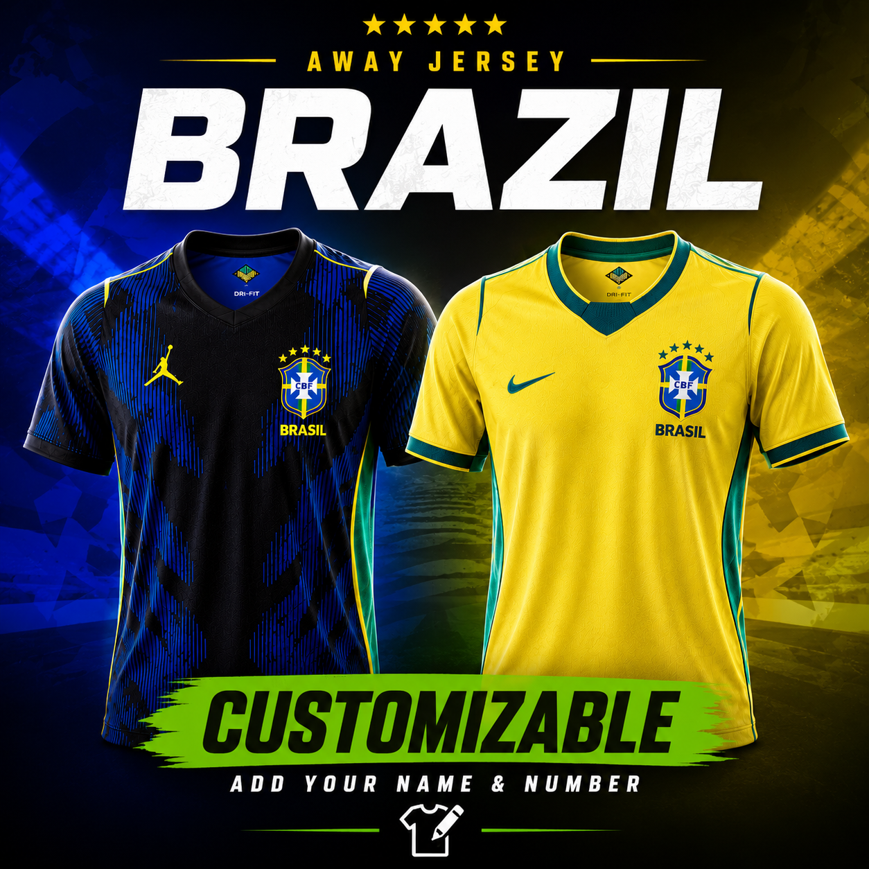 Brazil 2026 Custom Name & Number Jersey | Limited Edition