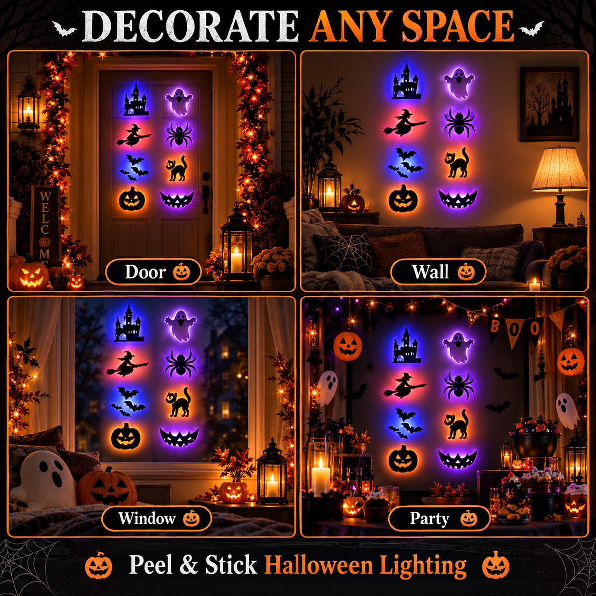 Halloween LED Silhouette Wall Lights
