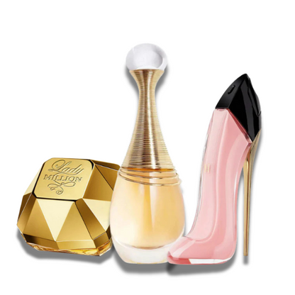 3 Parfums Paco Rabanne LADY MILLION (Eau de Parfum), Dior J'ADORE (Eau de Parfum) et Carolina Herrera GOOD GIRL BLUSH (Eau de Parfum) - 100Ml