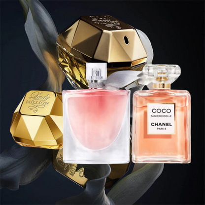 3 Parfums Lady Million (Eau de Parfum) Rabanne, Lancôme LA VIE EST BELLE (Eau de Parfum) et CHANEL COCO MADEMOISELLE EAU DE PARFUM 100ML
