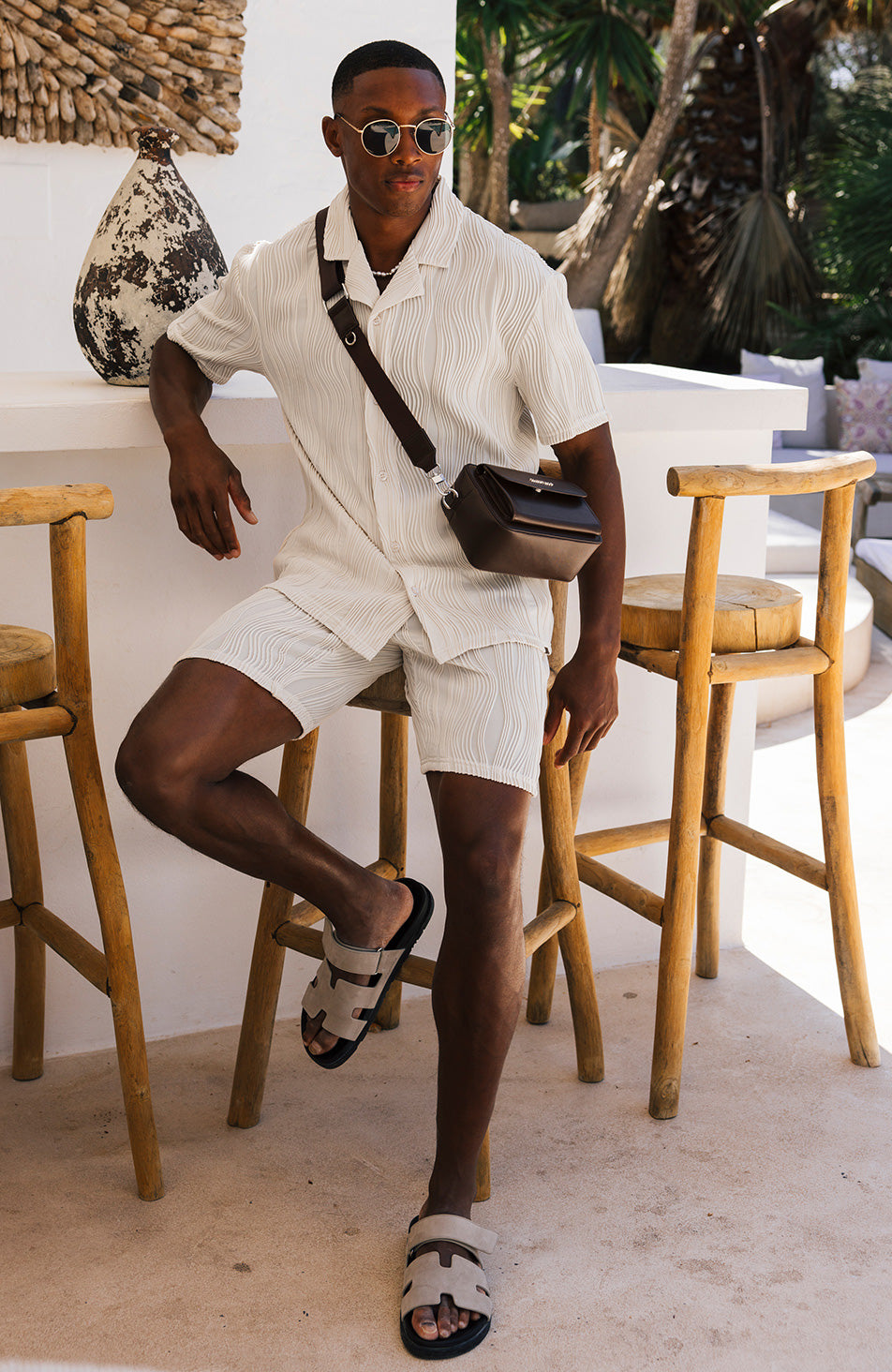 Relaxed Fit Wave Shirt in Stone