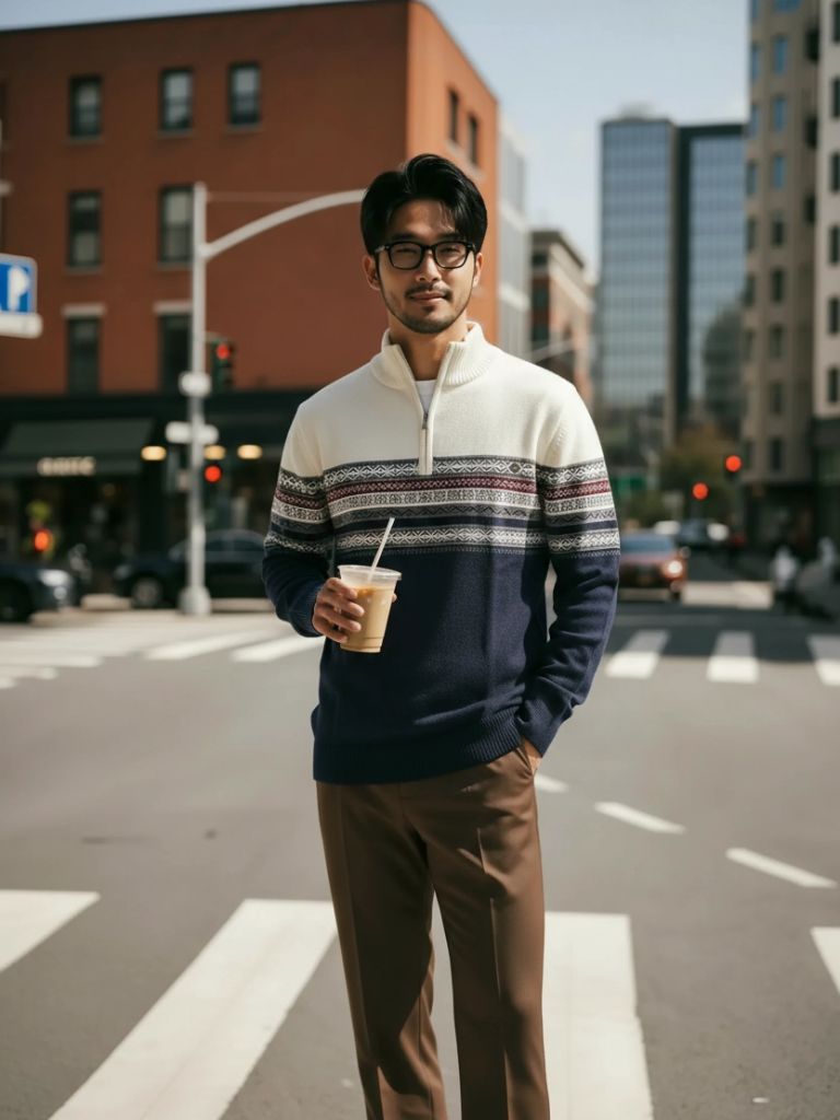 Half Zip Knit Pullover Sweater - Cross & Crown