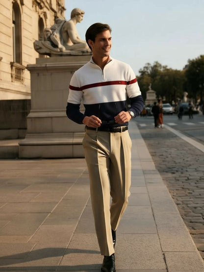 Quarter-Zip Jumper Sweater - Cross & Crown