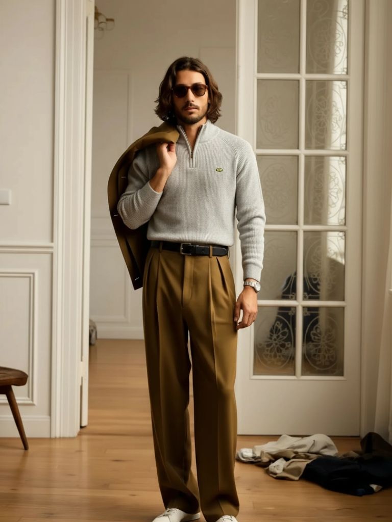 Elegant Quarter Zip Sweater - Cross & Crown