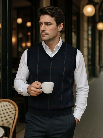 Academic Checkered Kinit Vest - Cross & Crown