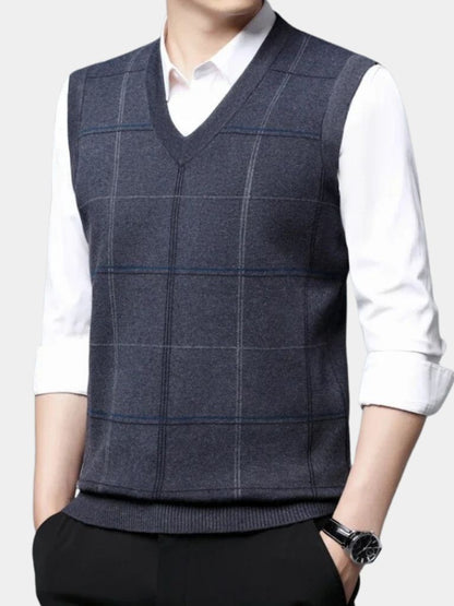 Academic Checkered Kinit Vest - Cross & Crown