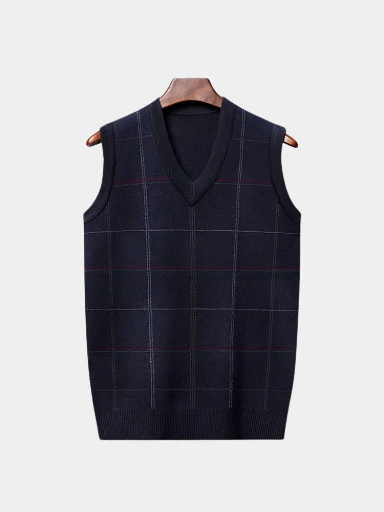 Academic Checkered Kinit Vest - Cross & Crown
