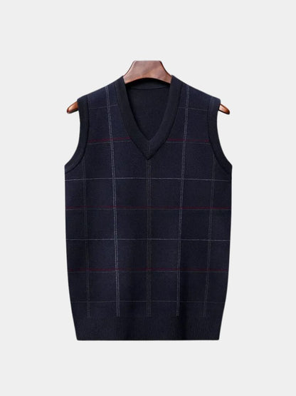 Academic Checkered Kinit Vest - Cross & Crown