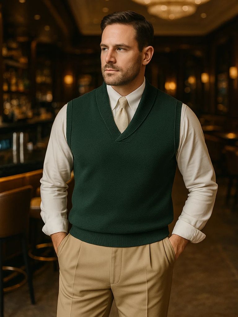 British Knit Vest Waistcoat - Cross & Crown