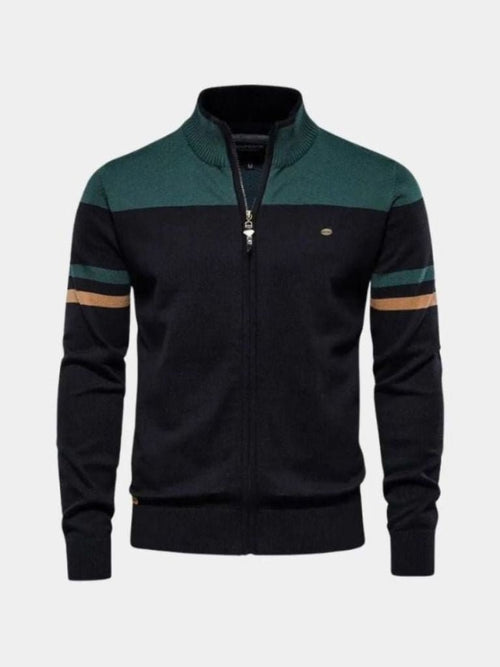 Cardigan Sweater Zipper Standing Collar Knitwear - Cross & Crown