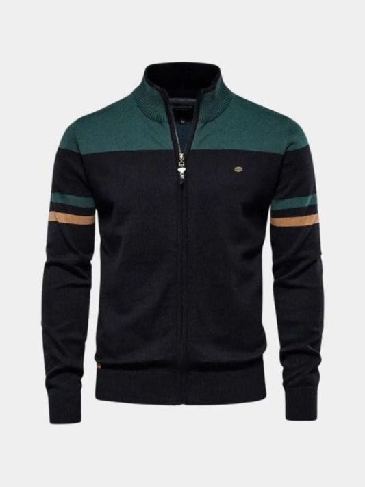 Cardigan Sweater Zipper Standing Collar Knitwear - Cross & Crown