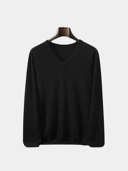 Cashmere V Neck Knitwear Sweater - Cross & Crown
