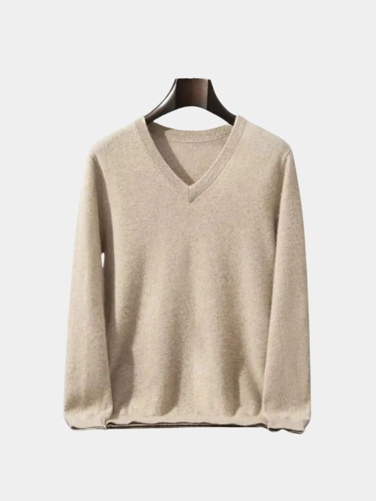 Cashmere V Neck Knitwear Sweater - Cross & Crown