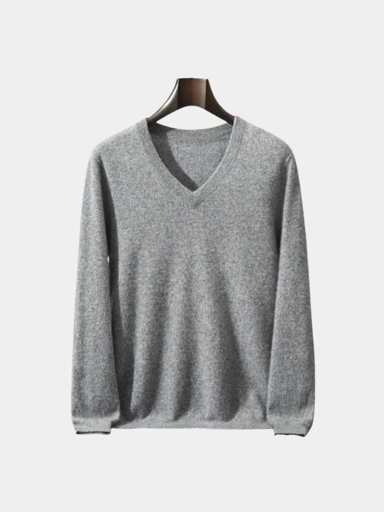Cashmere V Neck Knitwear Sweater - Cross & Crown