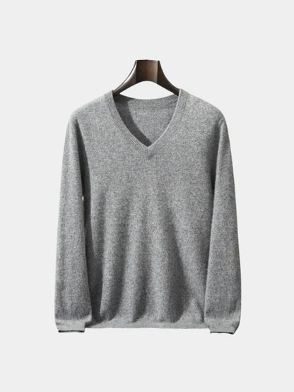 Cashmere V Neck Knitwear Sweater - Cross & Crown