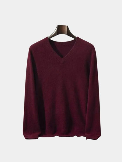 Cashmere V Neck Knitwear Sweater - Cross & Crown