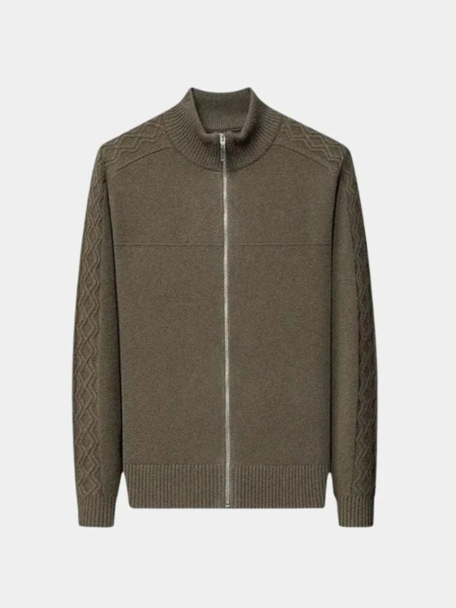 Cashmere Zip Sweater Knit Turtleneck - Cross & Crown