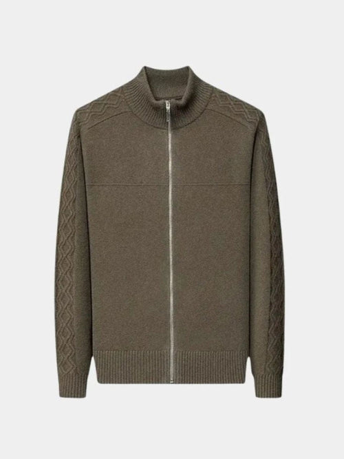 Cashmere Zip Sweater Knit Turtleneck - Cross & Crown