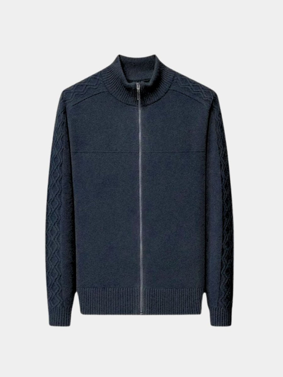 Cashmere Zip Sweater Knit Turtleneck - Cross & Crown