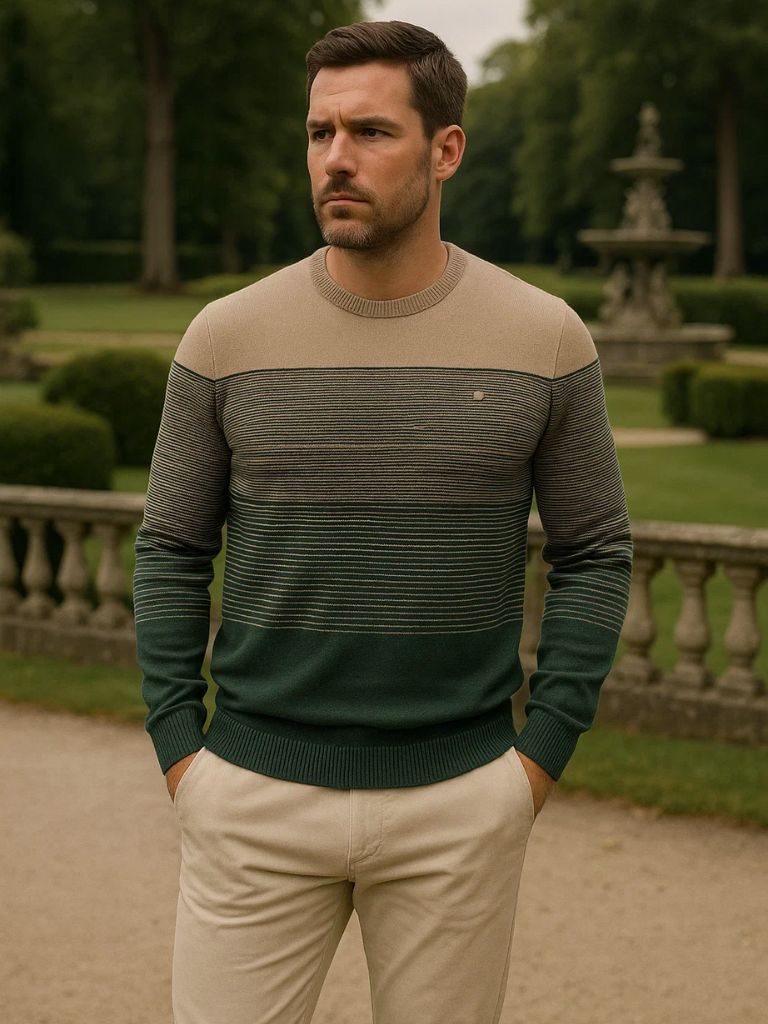 Crew Neck Knitwear Knit Pullover Sweater Jumper - Cross & Crown