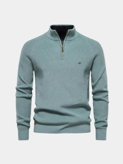 Elegant Quarter Zip Sweater - Cross & Crown